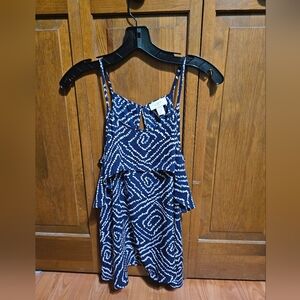 LOFT Navy and White Camisole Top